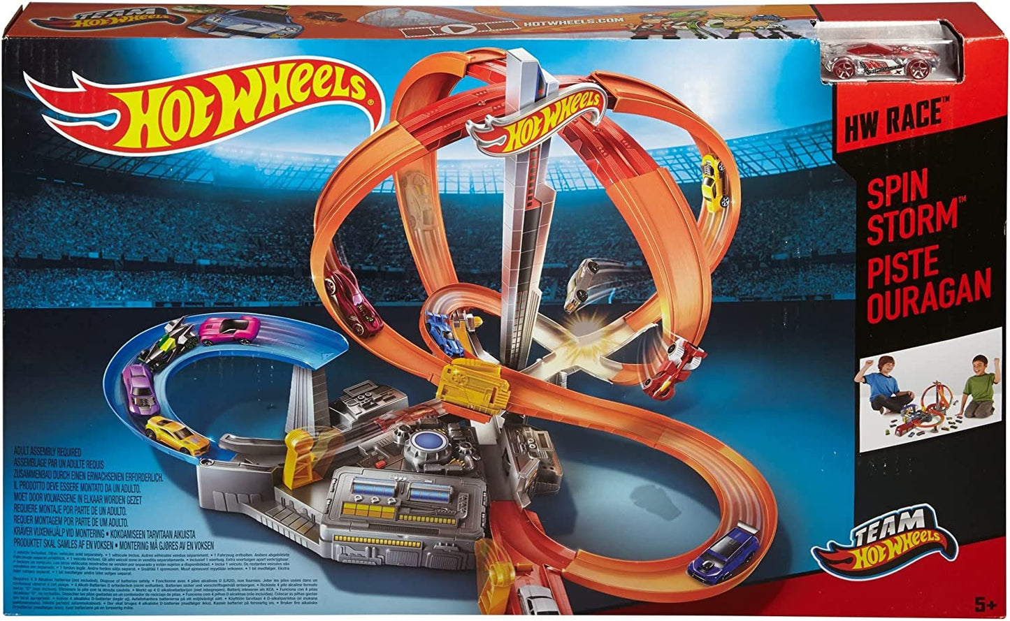 Hot Wheels Toy Car Track Set Spin Storm image 5