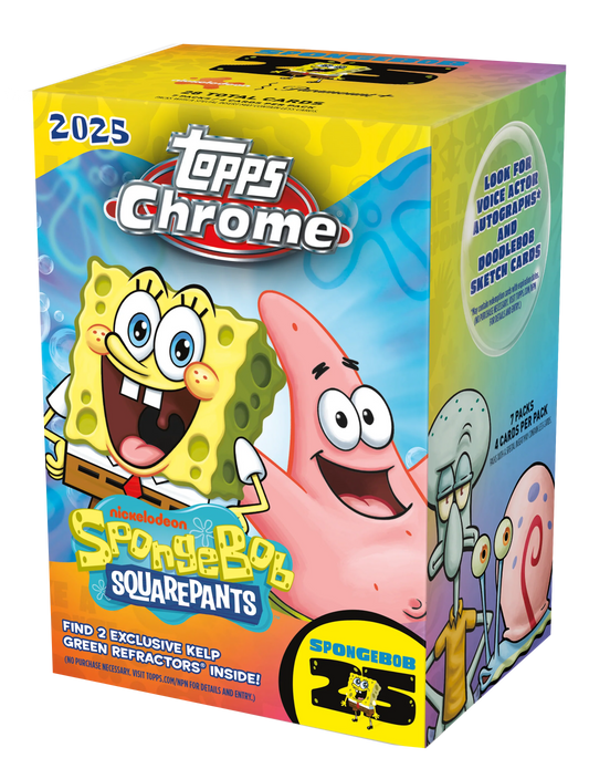 Topps 2025 Chrome SpongeBob 25th Anniversary Blaster Box