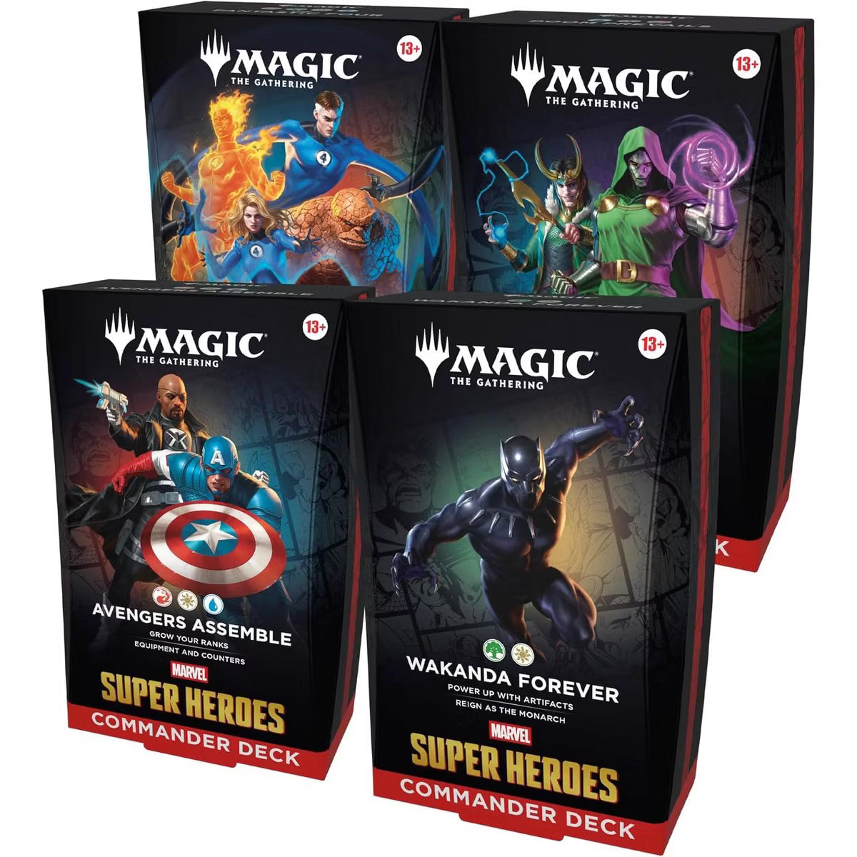 Magic: The Gathering Marvel Super Heroes Commander Deck Bundle - Includes All 4 Decks