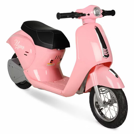 Hyper Blush Retro Scooter 24 Volt Battery Powered Electric Scooter with Easy Twist Throttle