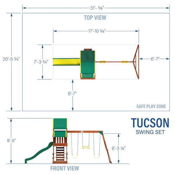 Backyard Discovery Tucson Cedar Wooden Swing Set image 7