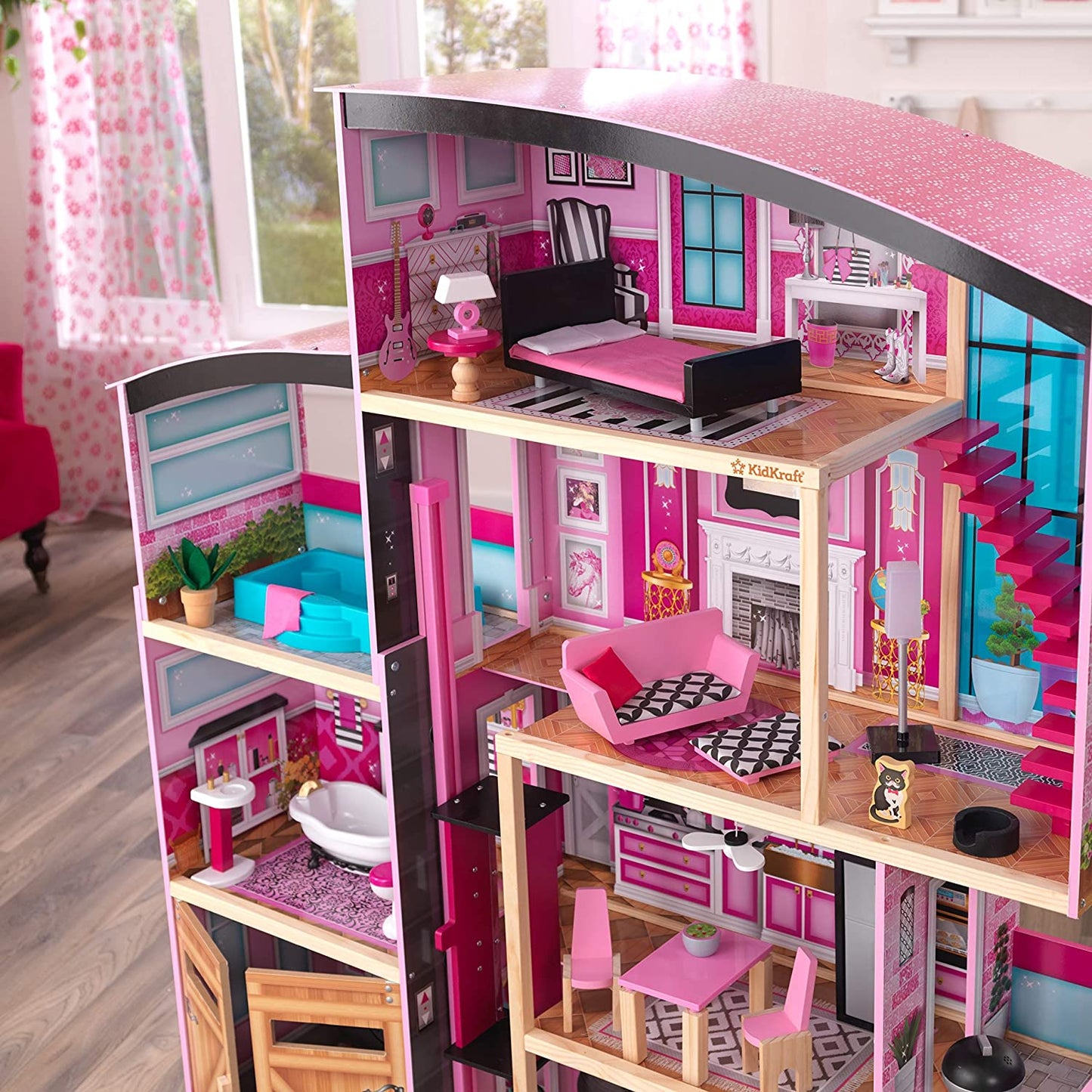 KidKraft Shimmer Mansion Wooden Dollhouse for 12-Inch Dolls image 1
