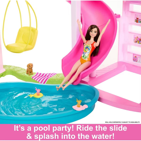 Barbie Dreamhouse Pool Party Doll House and Playset with 75+ Pieces image 3
