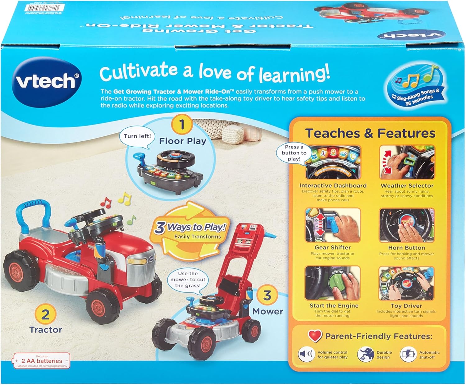 VTech Get Growing Tractor & Mower Ride-On image 10