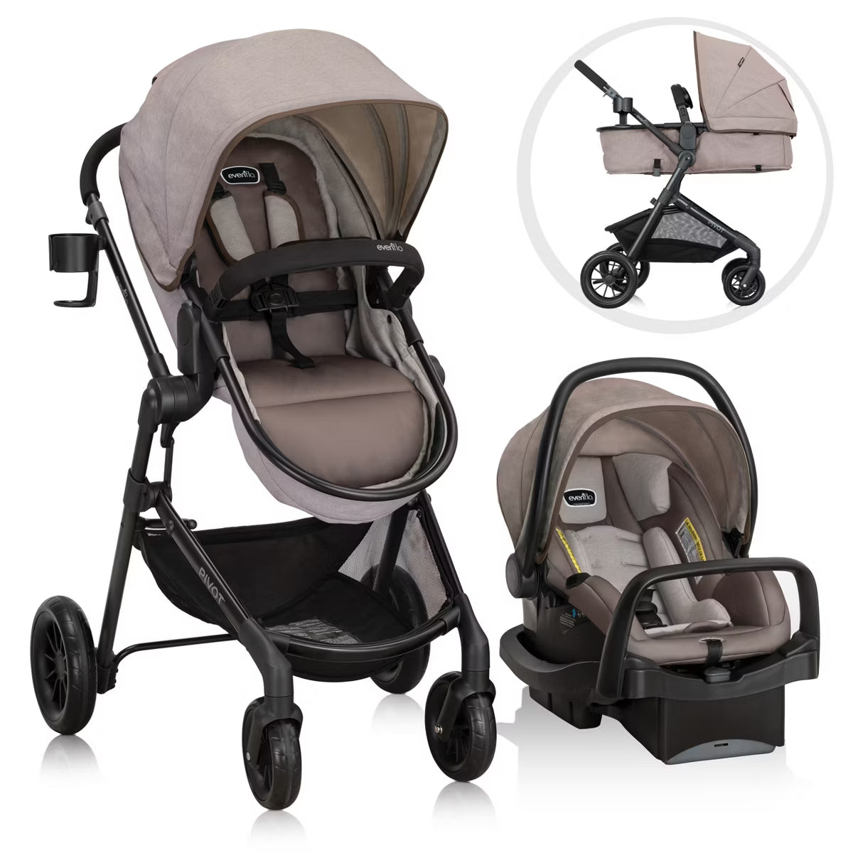 Evenflo Pivot Modular Travel System with LiteMax Infant Car Seat image 13