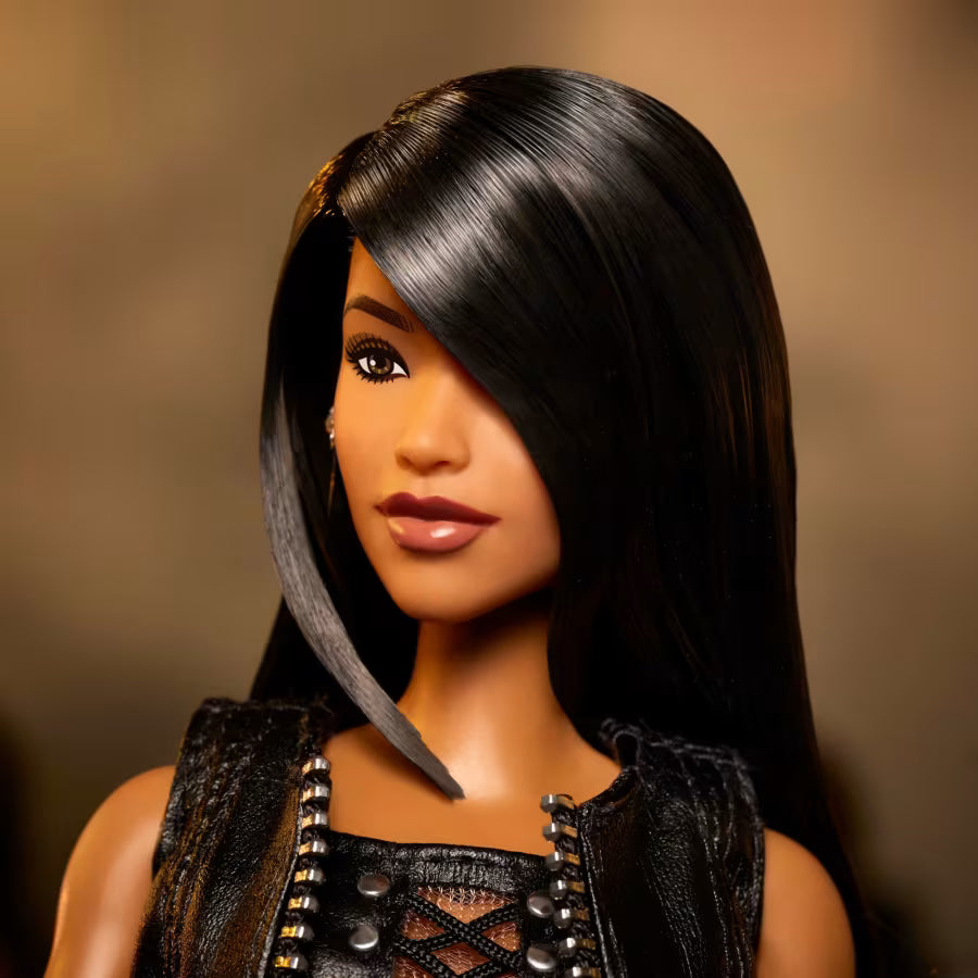 Barbie Signature Aaliyah 11.5" Collectible Doll in Black Faux Leather Outfit image 2