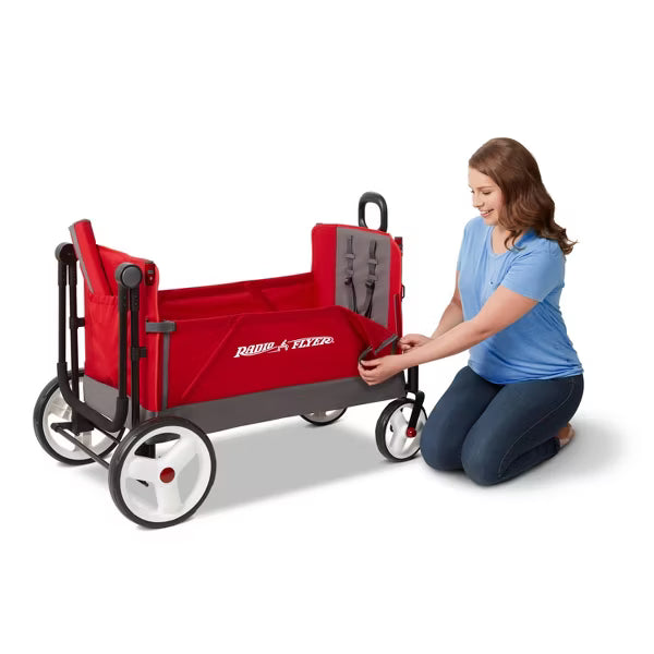 Radio Flyer Convertible Kid & Cargo Stroller Wagon with Canopy image 8