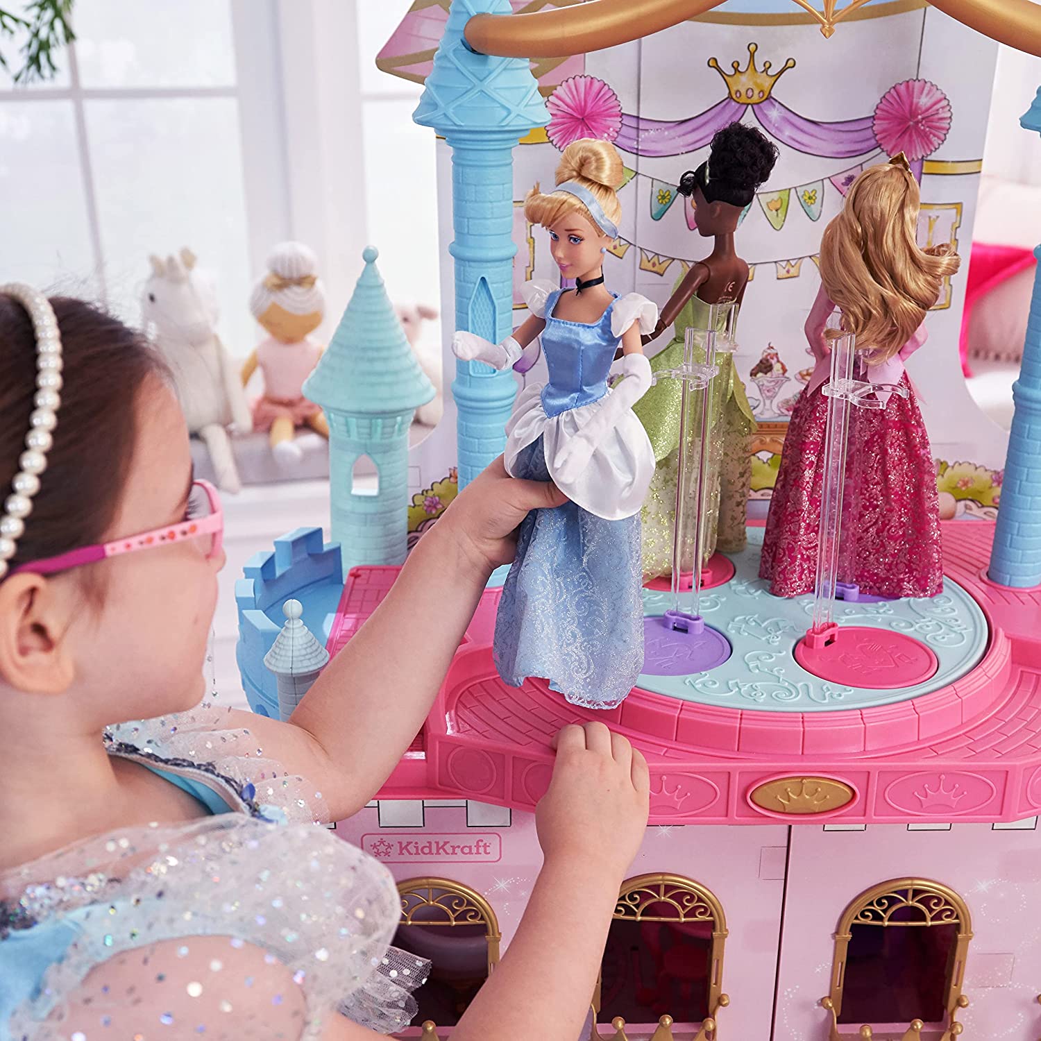 KidKraft Disney Princess Dance & Dream Wooden Dollhouse, Over 4-Feet Tall image 4