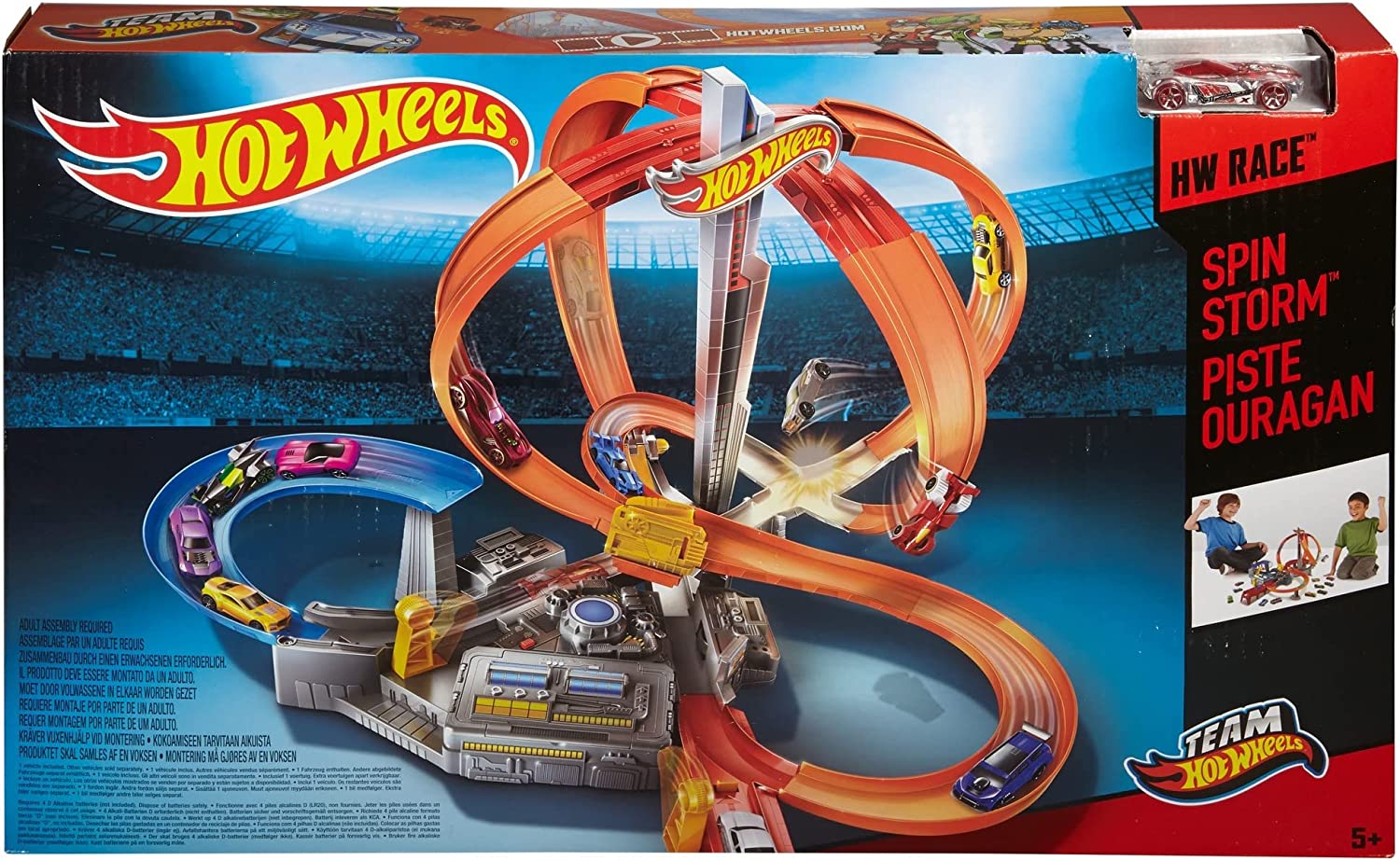 Hot Wheels Toy Car Track Set Spin Storm image 5