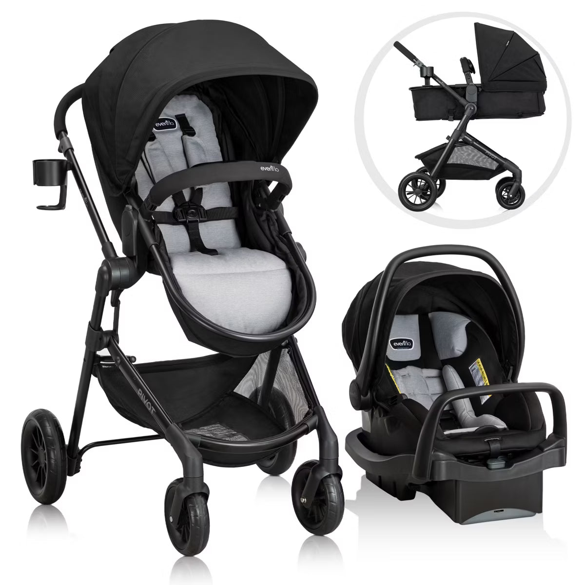 Evenflo Pivot Modular Travel System with LiteMax Infant Car Seat image 0