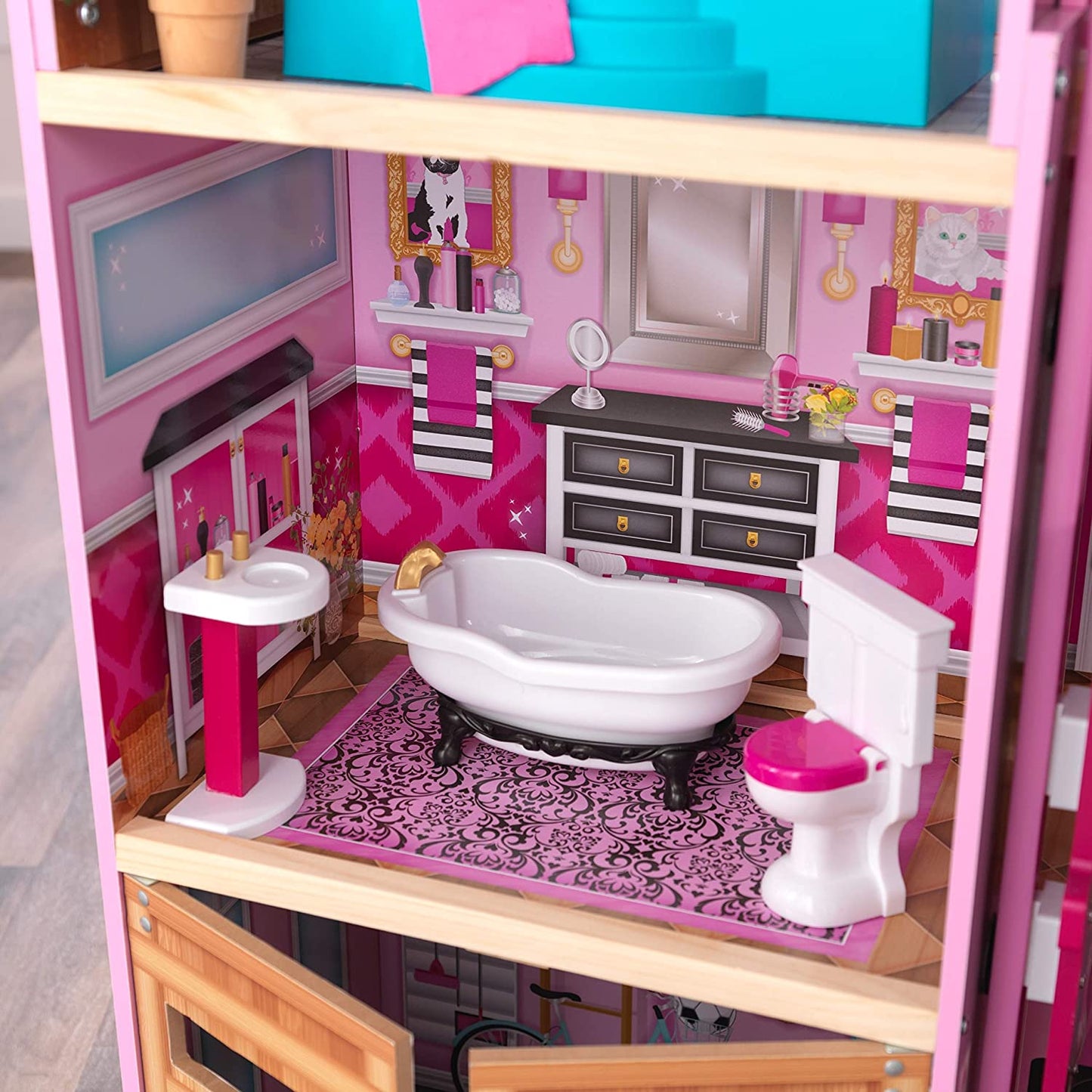 KidKraft Shimmer Mansion Wooden Dollhouse for 12-Inch Dolls image 3