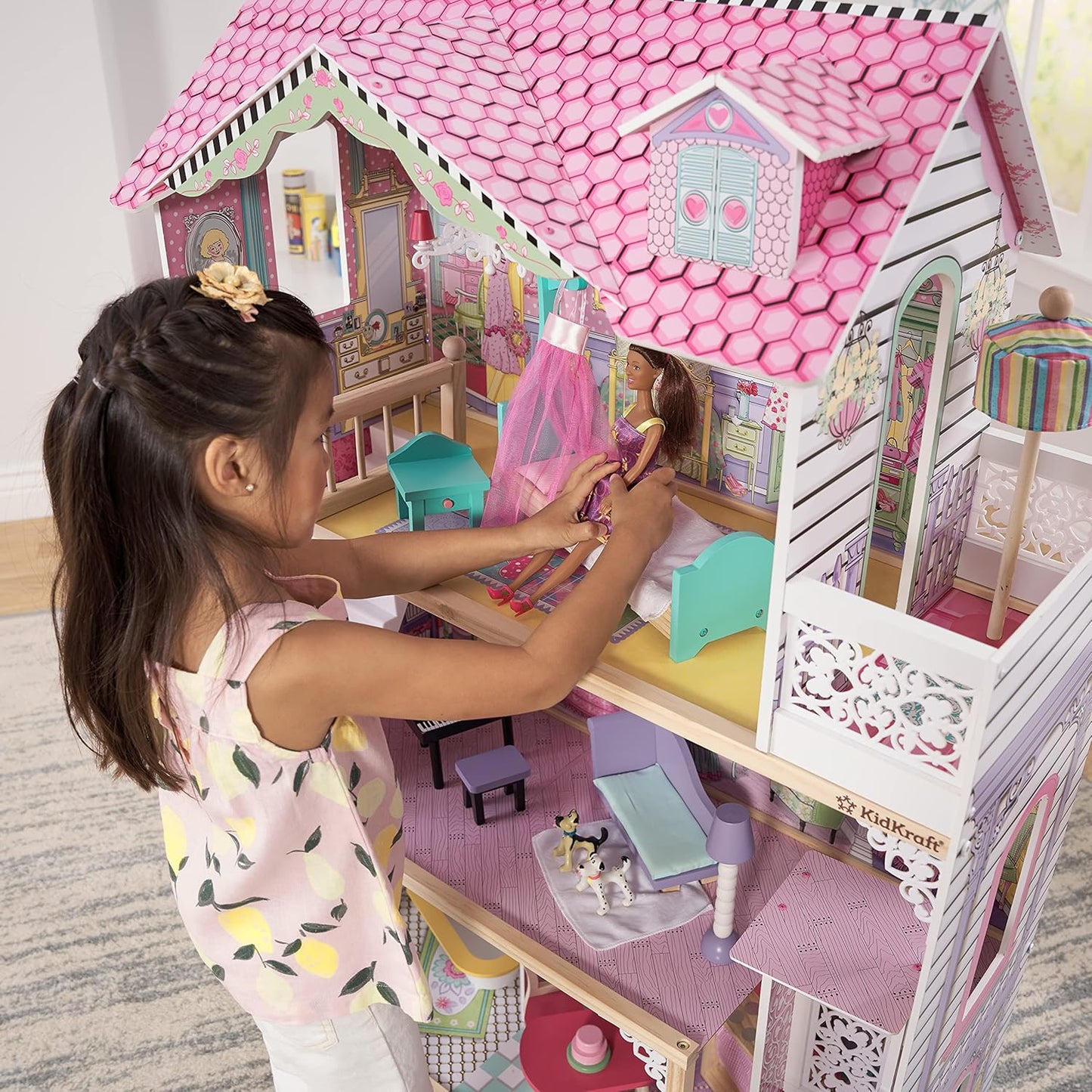 KidKraft Annabelle Wooden Dollhouse with Elevator image 2