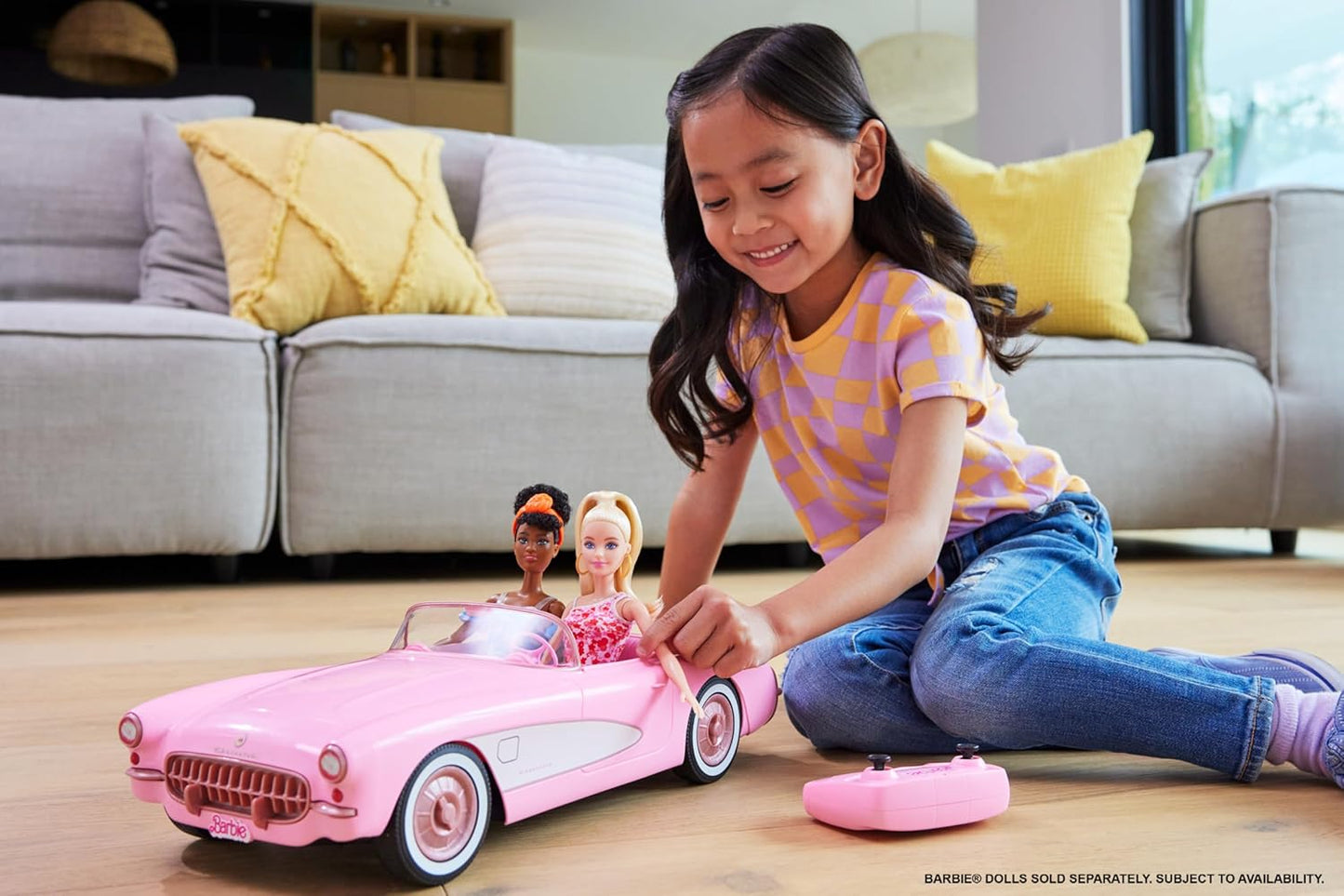 Hot Wheels RC Barbie Corvette Remote Control Car from Barbie: The Movie image 1