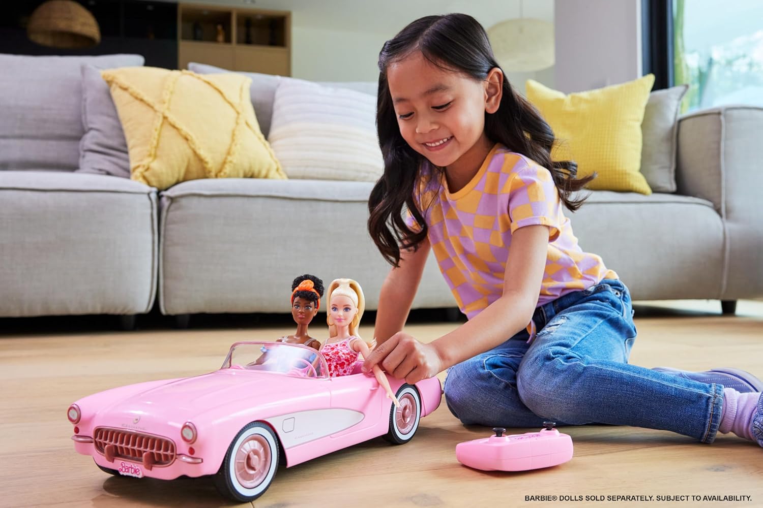 Hot Wheels RC Barbie Corvette Remote Control Car from Barbie: The Movie image 1