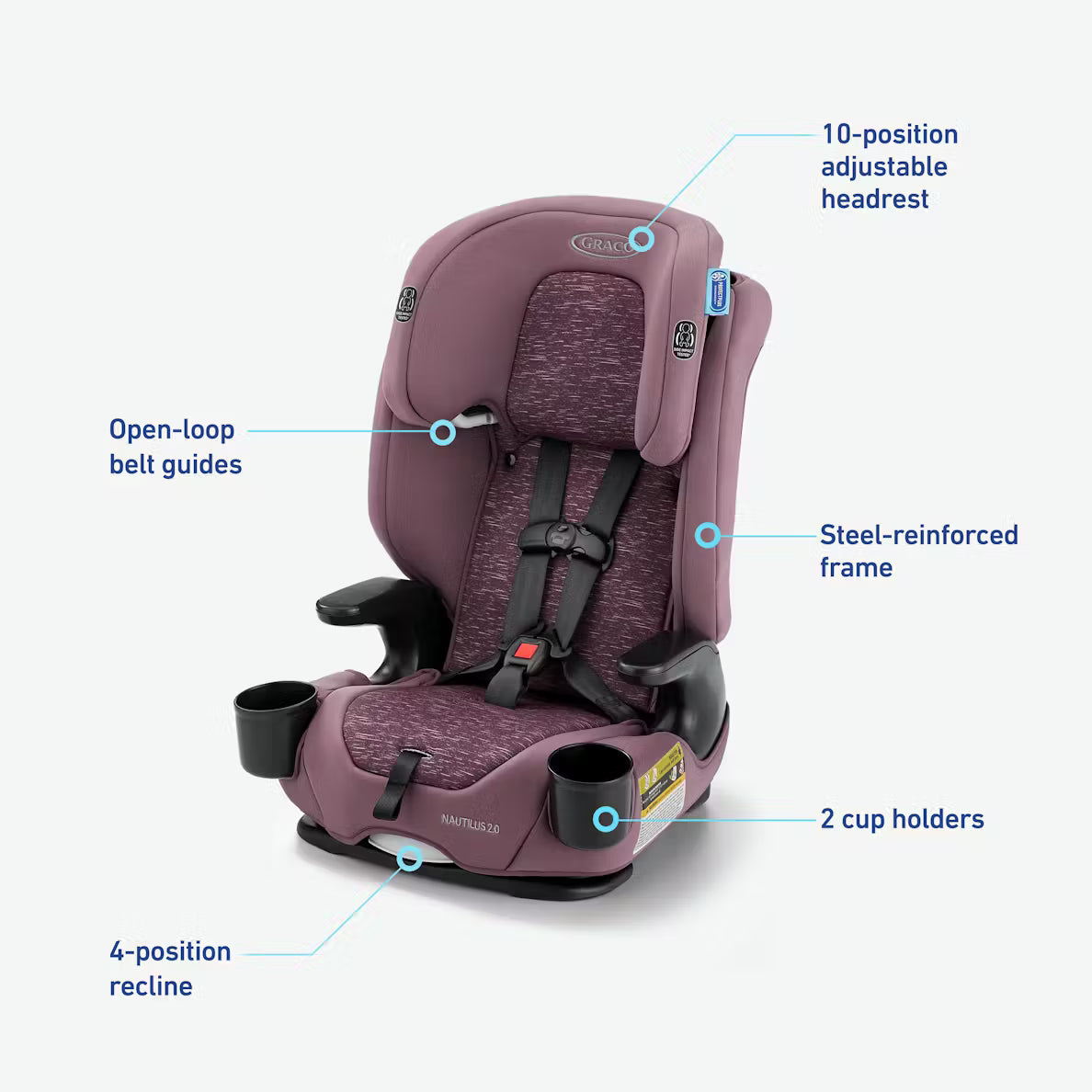 Graco Nautilus 2.0 3-in-1 Harness Booster Car Seat image 9