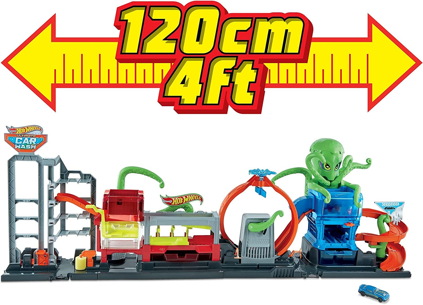 Hot Wheels City Ultimate Octo Car Wash & Color Reveal Car 8 Ft Track image 6