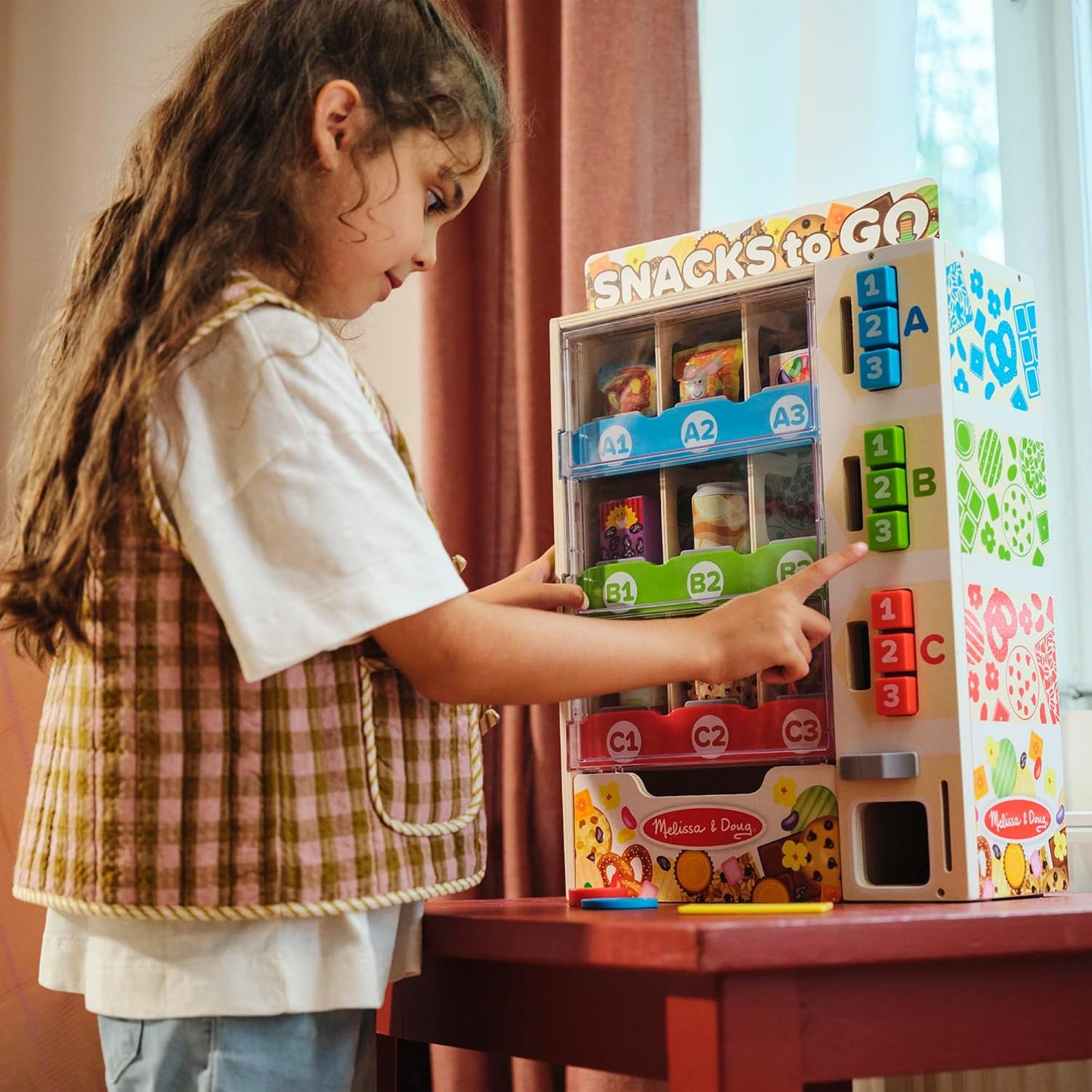Melissa & Doug Sort Stock Select Wooden Food Vending Machine image 7