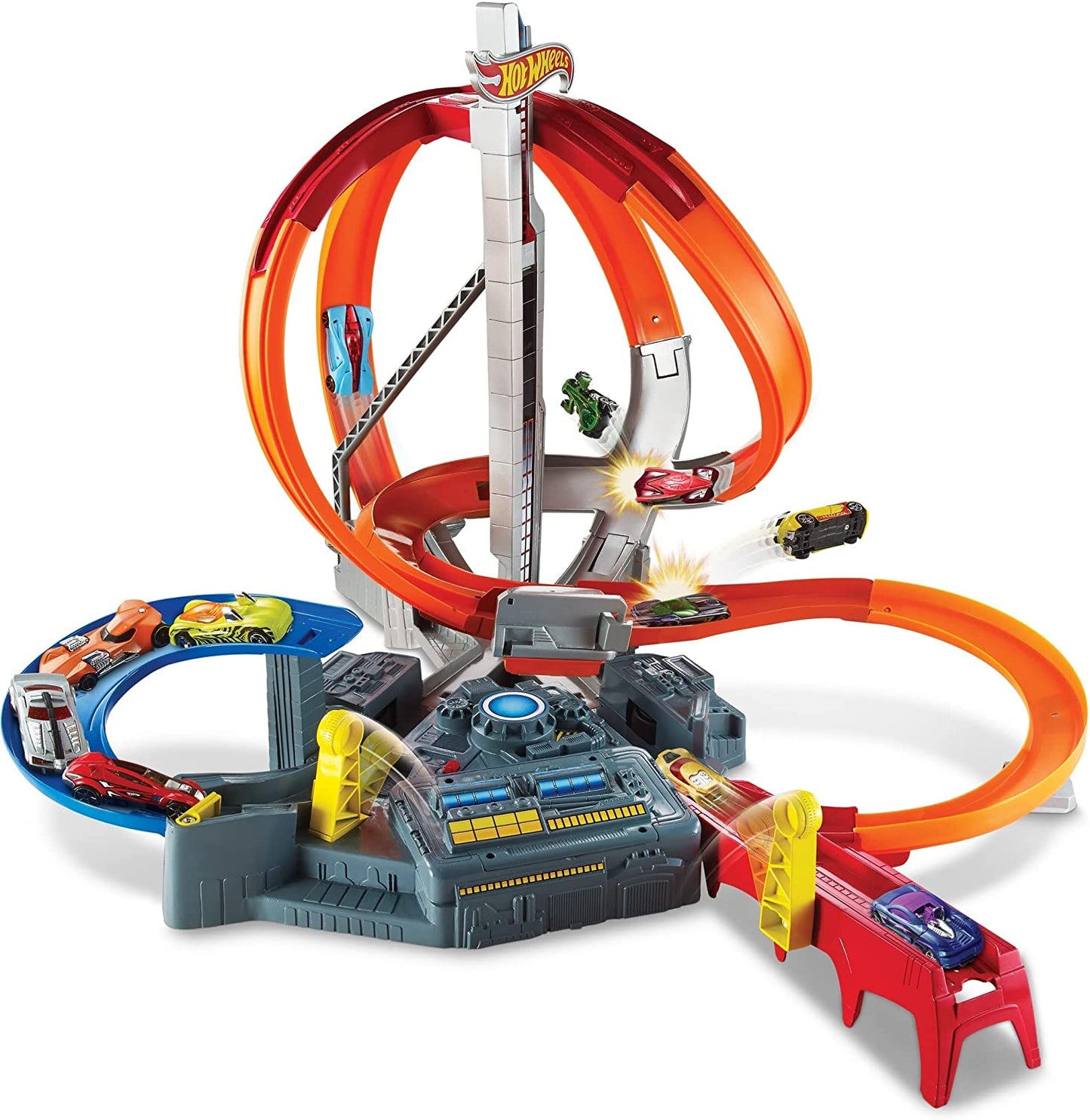 Hot Wheels Toy Car Track Set Spin Storm image 1