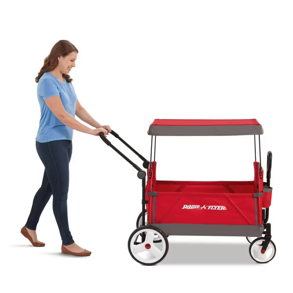 Radio Flyer Convertible Kid & Cargo Stroller Wagon with Canopy image 4