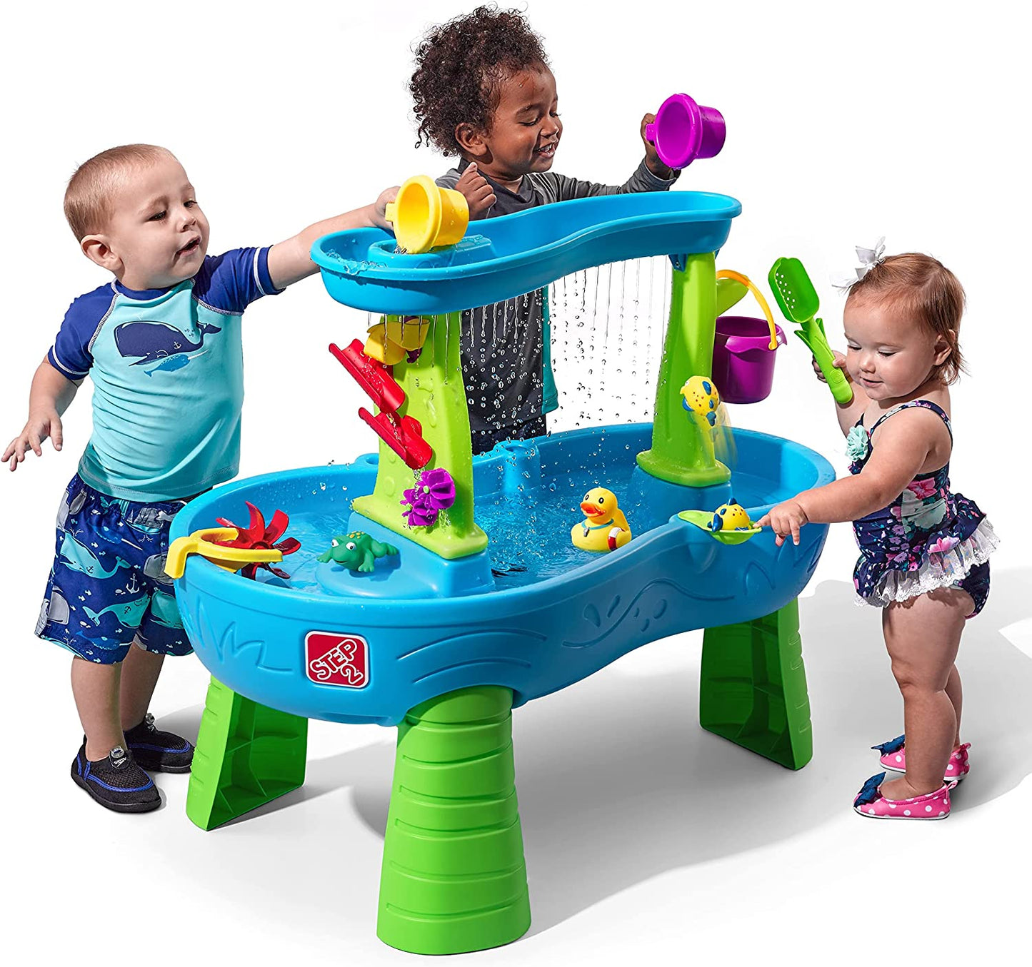 Step2 Rain Showers Splash Pond Water Table | Kids Water Play Table with 13Pc set image 1