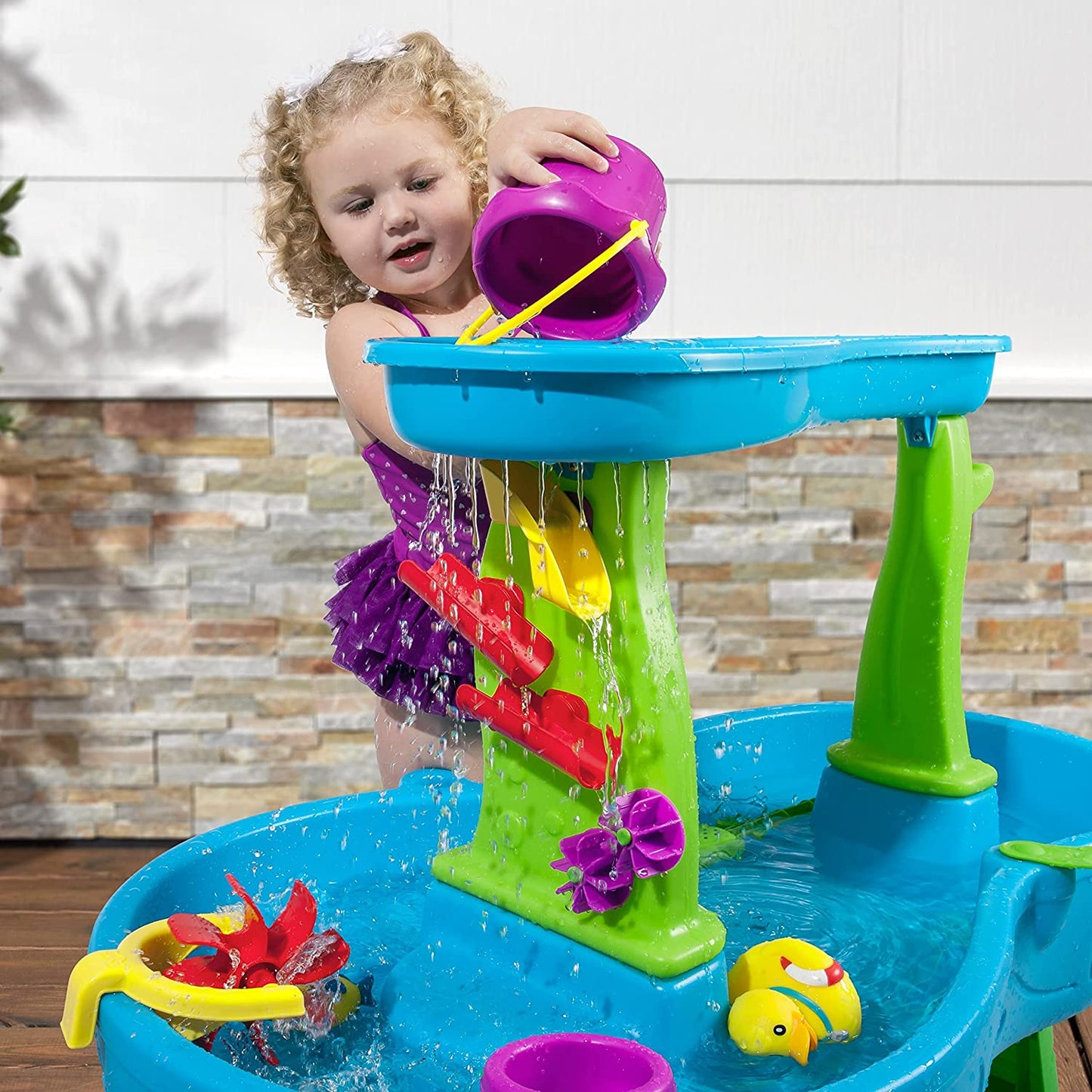 Step2 Rain Showers Splash Pond Water Table | Kids Water Play Table with 13Pc set image 5