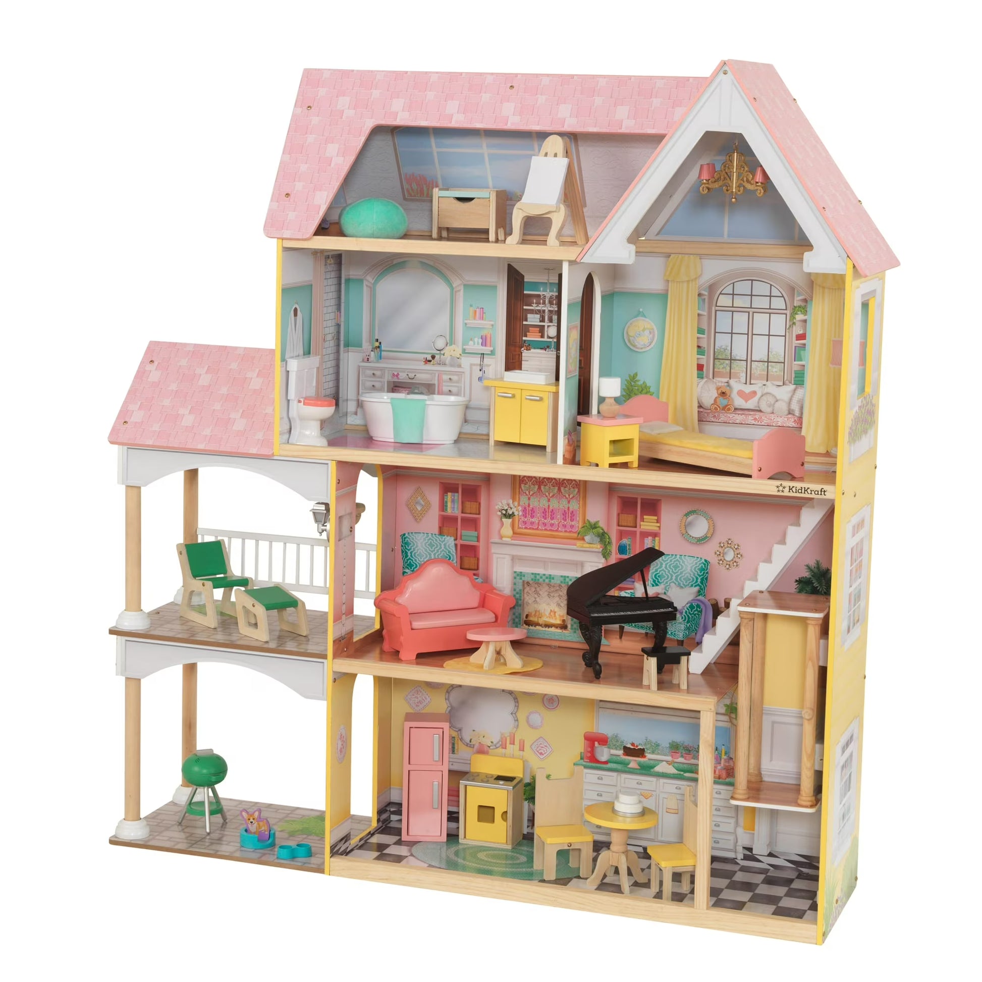 KidKraft Lola Mansion Wooden Dollhouse with 30 Accessories image 0