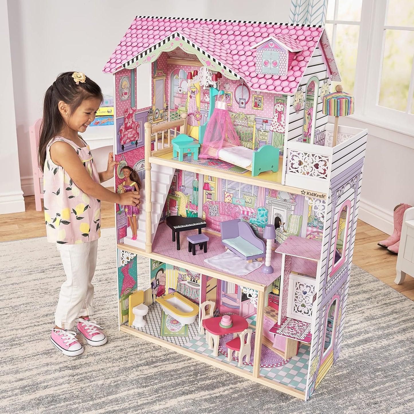 KidKraft Annabelle Wooden Dollhouse with Elevator image 1