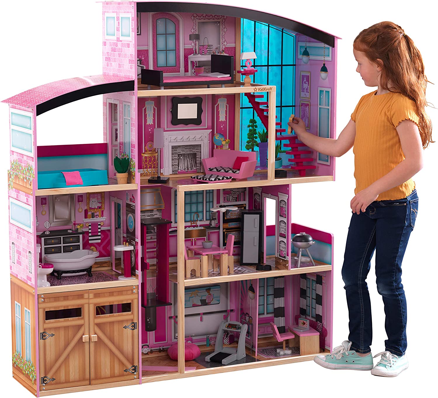 KidKraft Shimmer Mansion Wooden Dollhouse for 12-Inch Dolls image 0