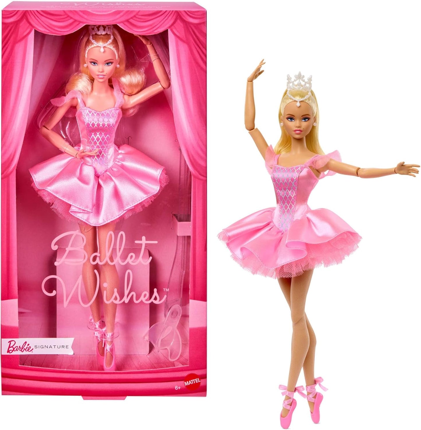 Barbie Signature Ballet Wishes 11" Collectible Fashion Doll in Satiny Pink Tutu image 0