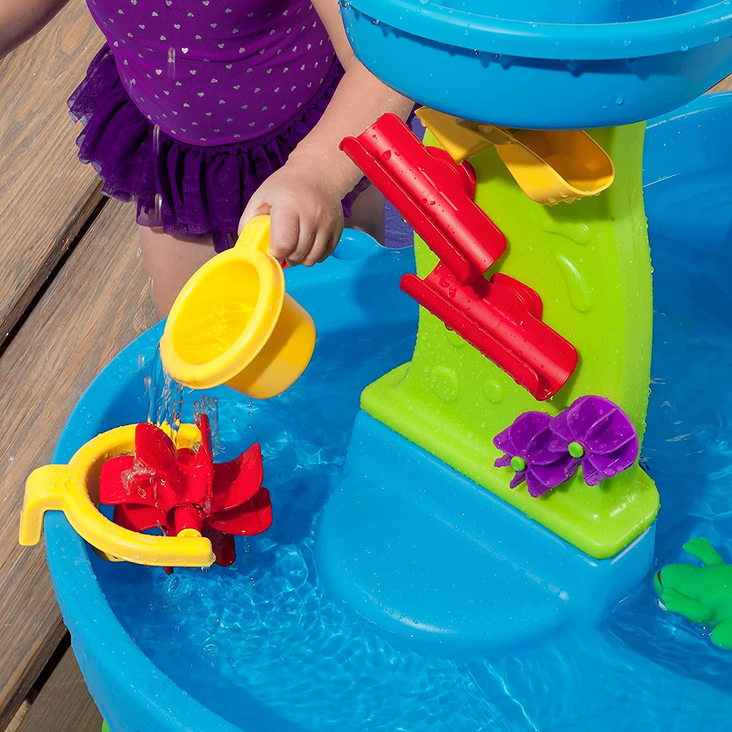 Step2 Rain Showers Splash Pond Water Table | Kids Water Play Table with 13Pc set image 3