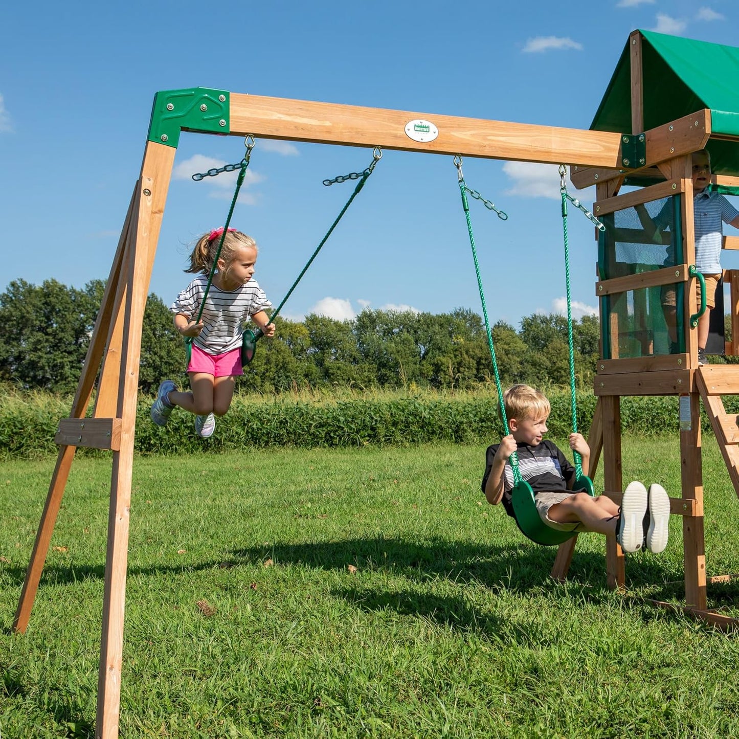 Backyard Discovery Buckley Hill Cedar Wood Swing Set image 5