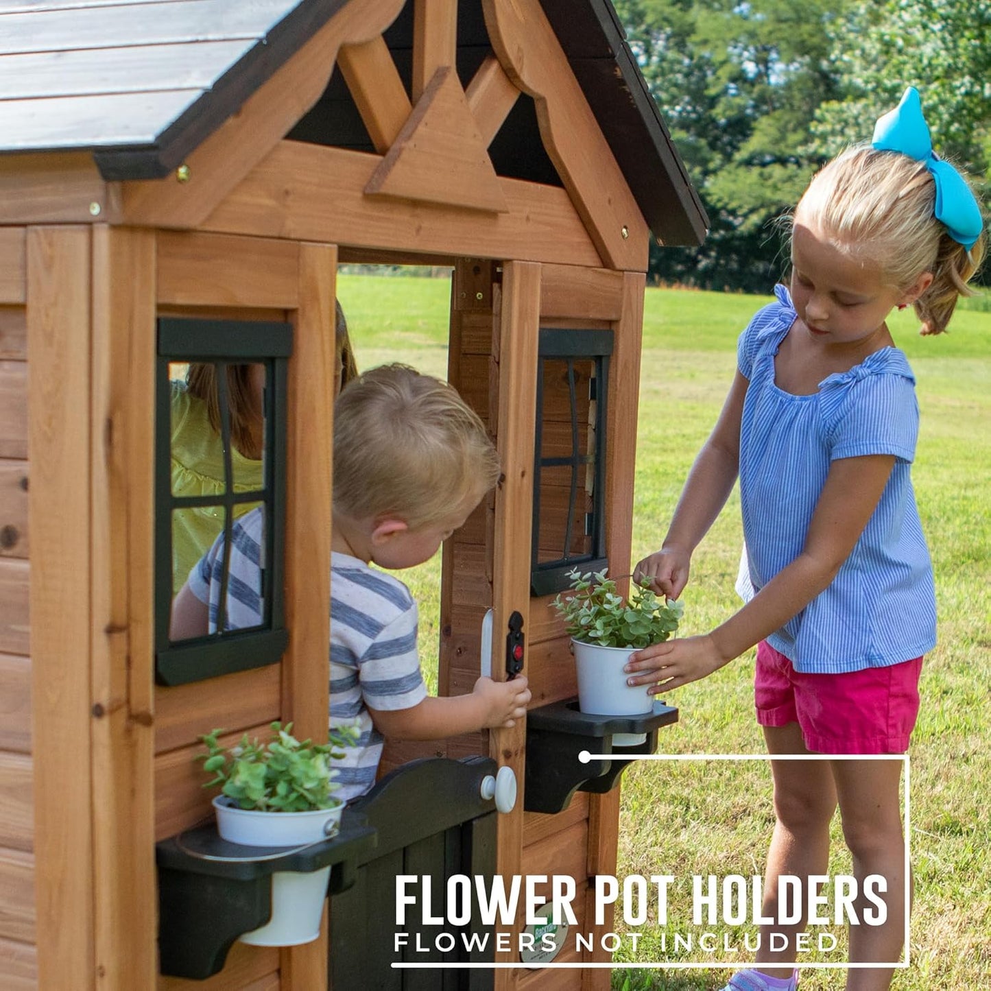 Backyard Discovery Sweetwater All Cedar Wooden Playhouse image 4
