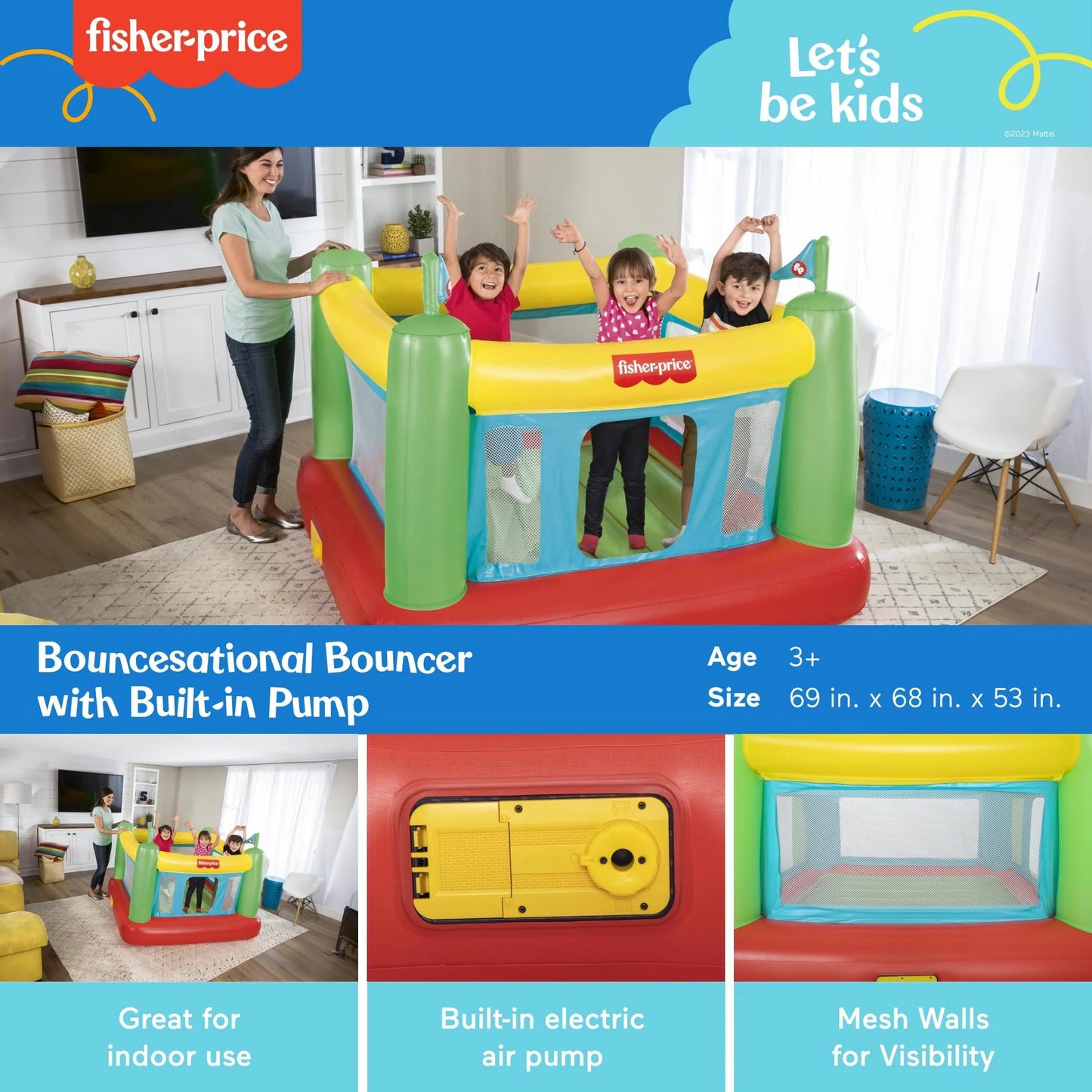 Fisher-Price Bouncesational Bouncer with Built-in Pump image 3