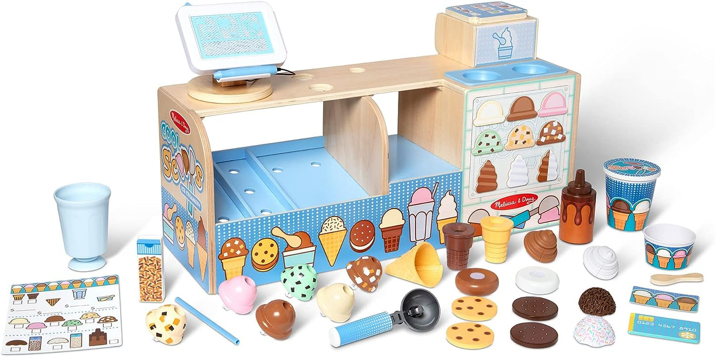 Melissa & Doug Wooden Cool Scoops Ice Creamery Play Food Toy image 4