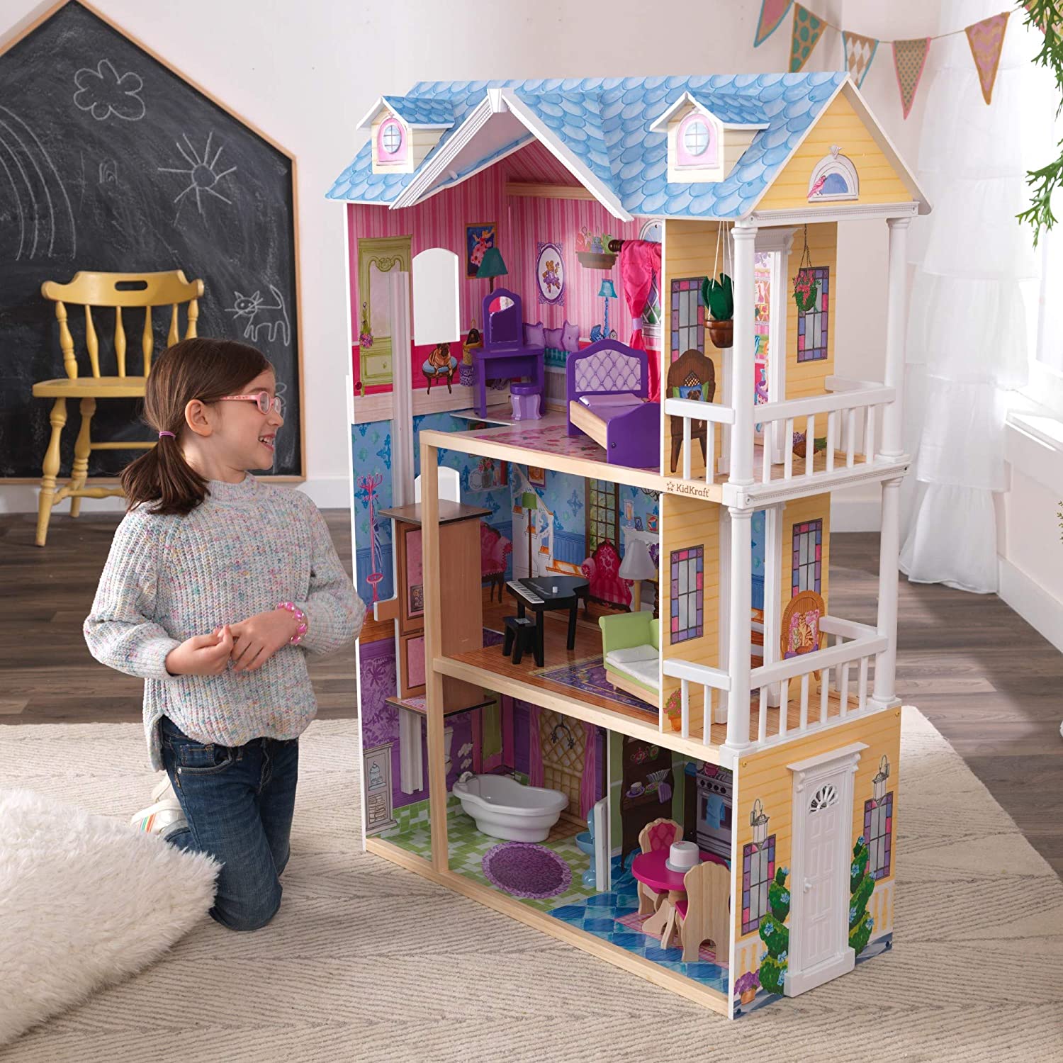 KidKraft My Dreamy Wooden Dollhouse image 1