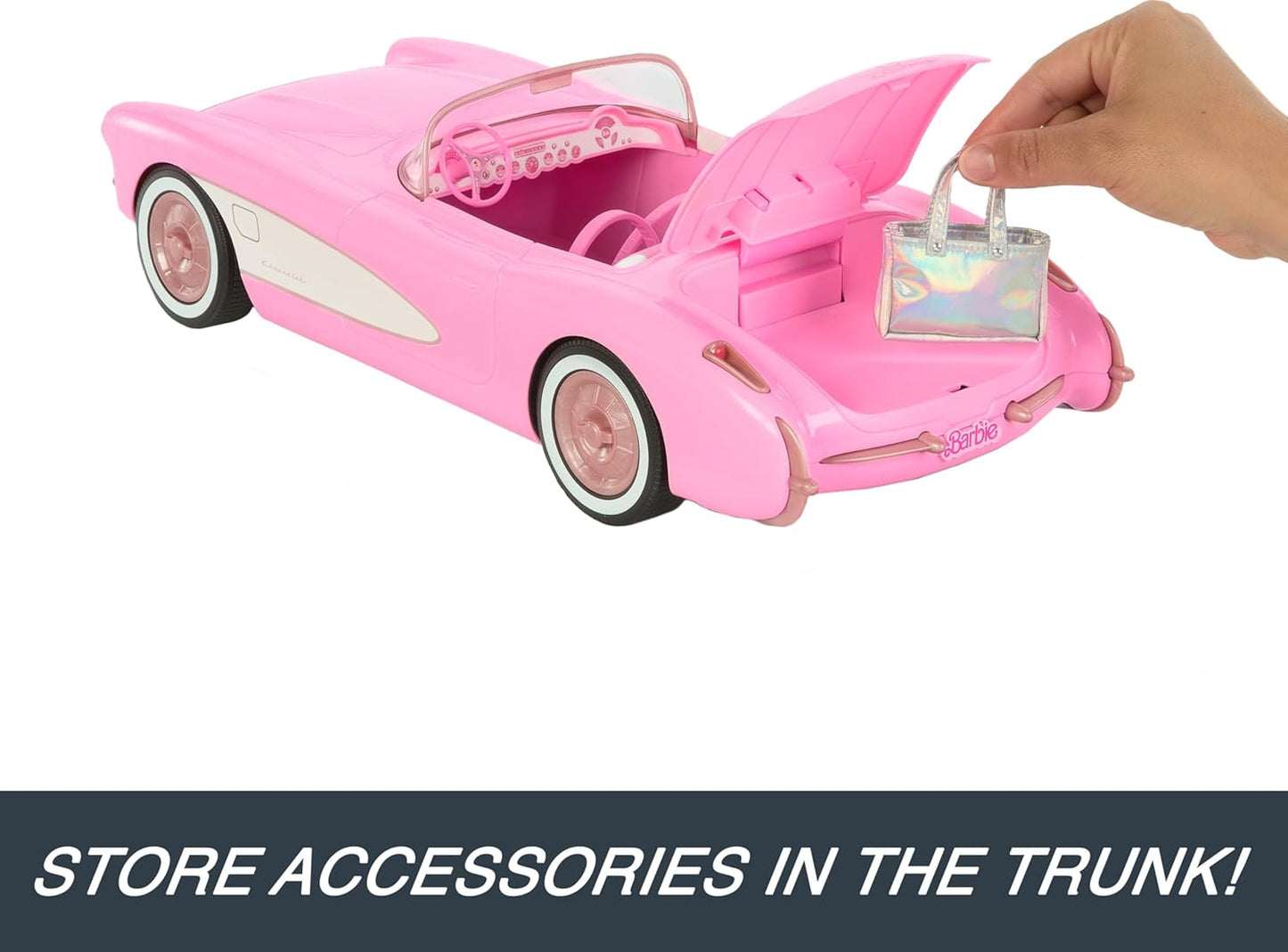 Hot Wheels RC Barbie Corvette Remote Control Car from Barbie: The Movie image 3