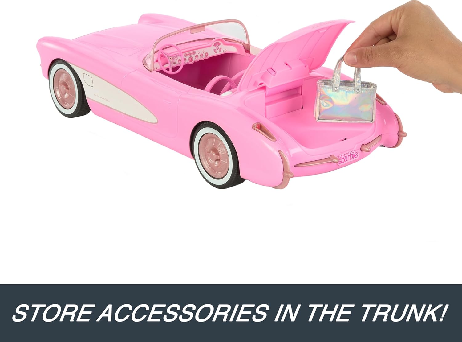 Hot Wheels RC Barbie Corvette Remote Control Car from Barbie: The Movie image 3