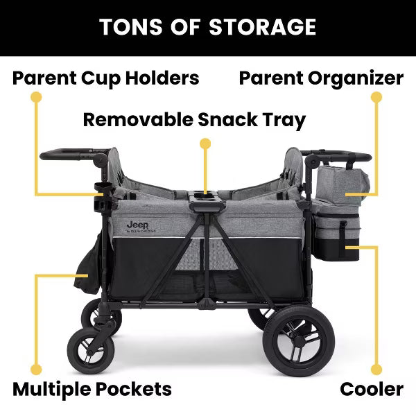 Delta Children Jeep Wrangler Deluxe Stroller Wagon with Cooler Bag image 1
