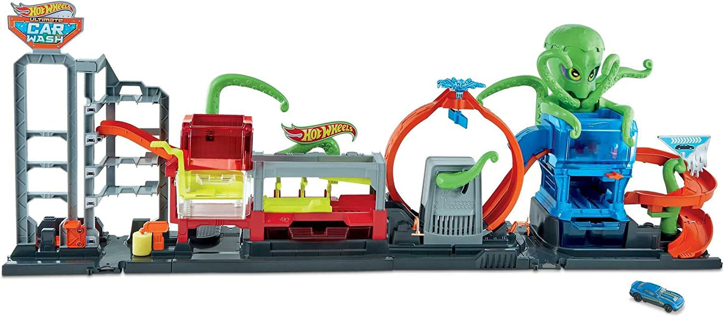 Hot Wheels City Ultimate Octo Car Wash & Color Reveal Car 8 Ft Track image 0