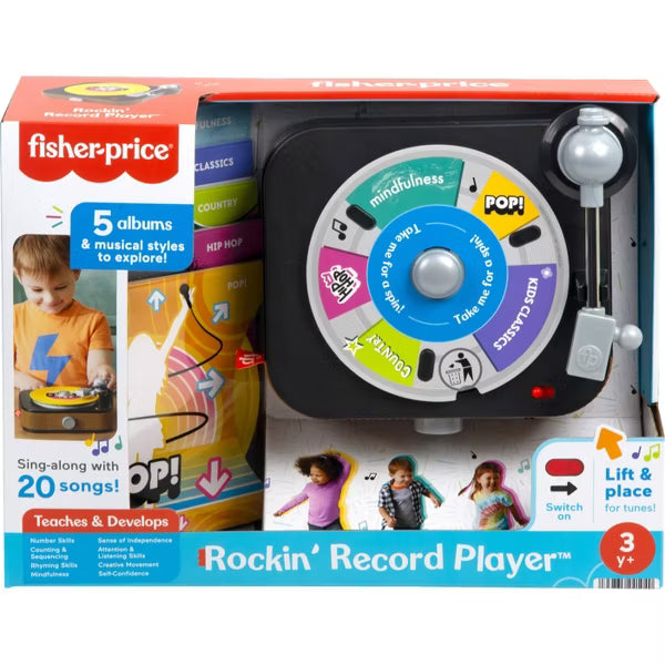 Fisher-Price Rockin' Record Player Musical Toy for Preschool Pretend Play image 5