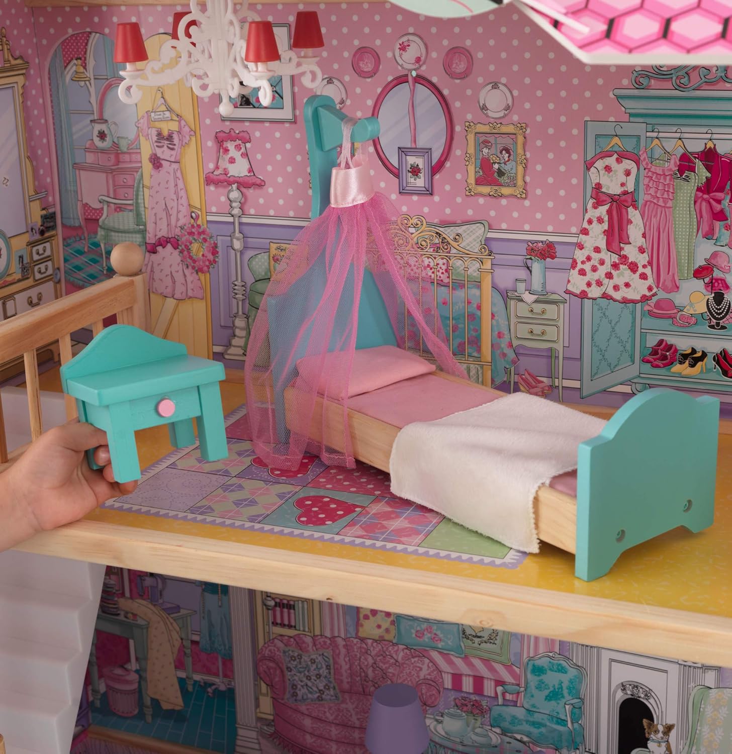 KidKraft Annabelle Wooden Dollhouse with Elevator image 8