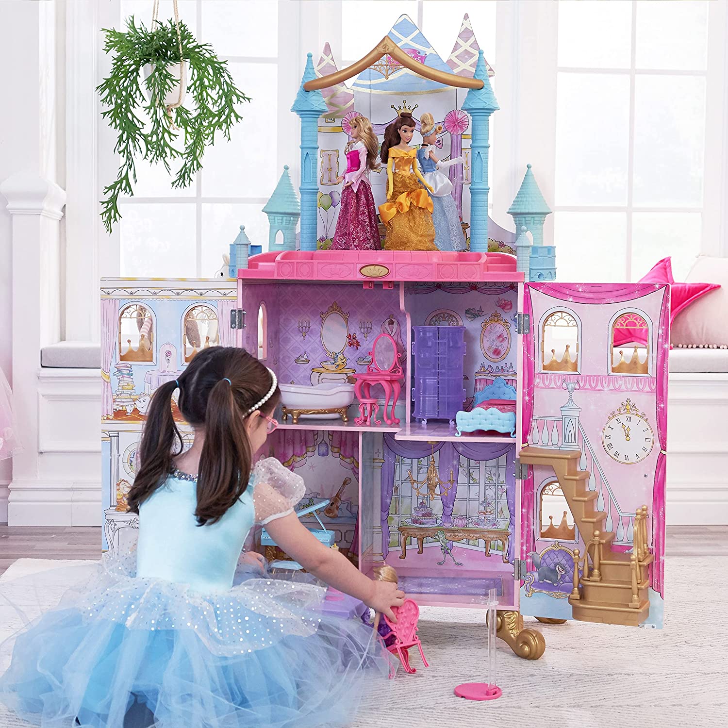 KidKraft Disney Princess Dance & Dream Wooden Dollhouse, Over 4-Feet Tall image 2