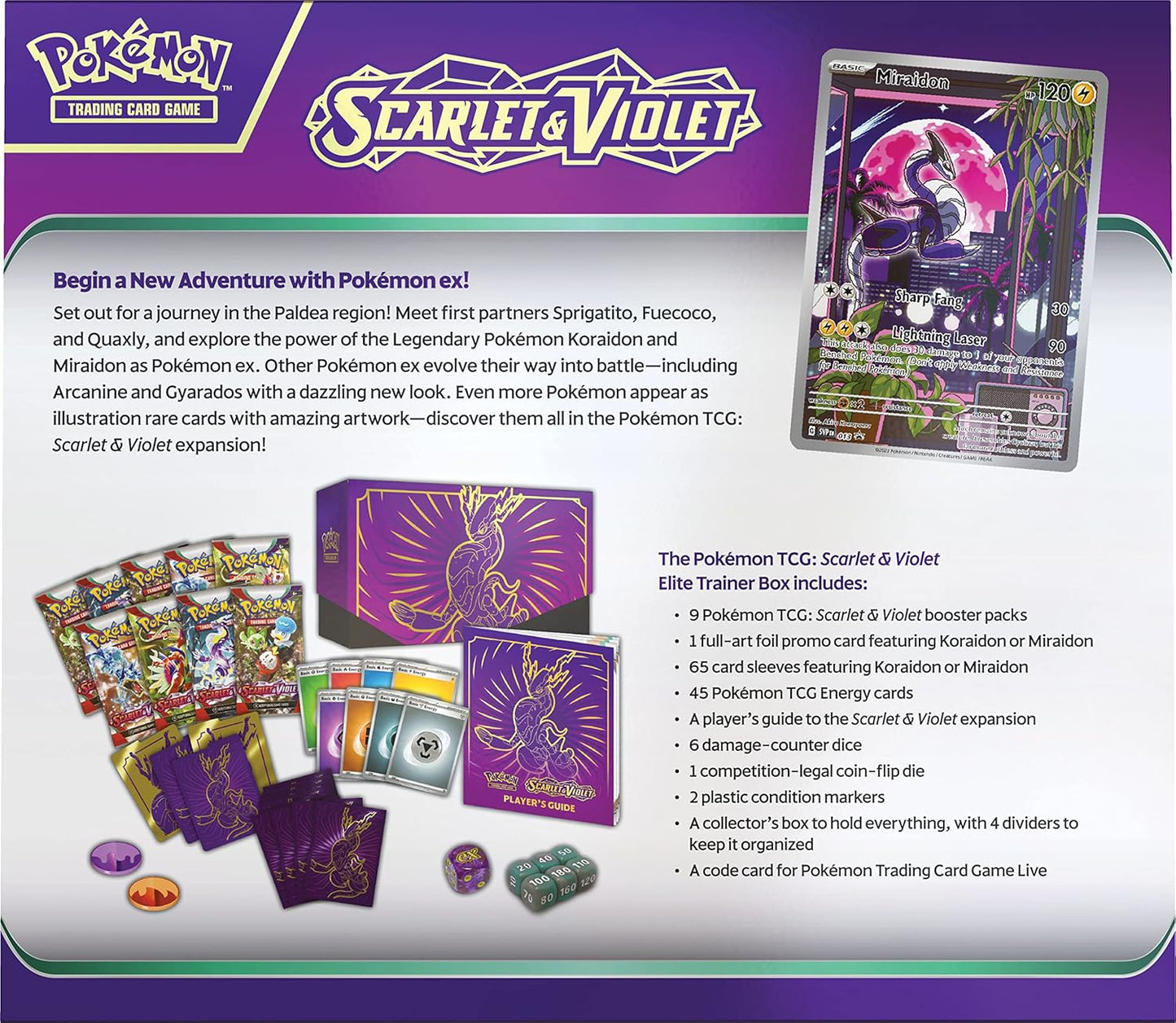Pokémon TCG: Scarlet & Violet Elite Trainer Box  Miraidon Purple