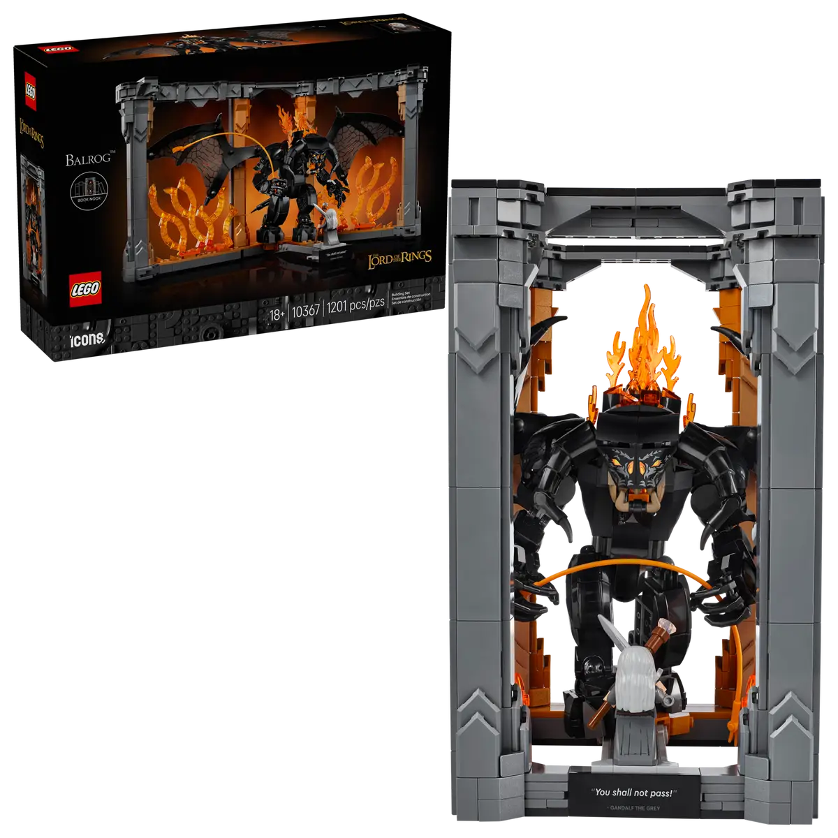 LEGO 10367 Icons The Lord of the Rings: Balrog Book Nook image 1