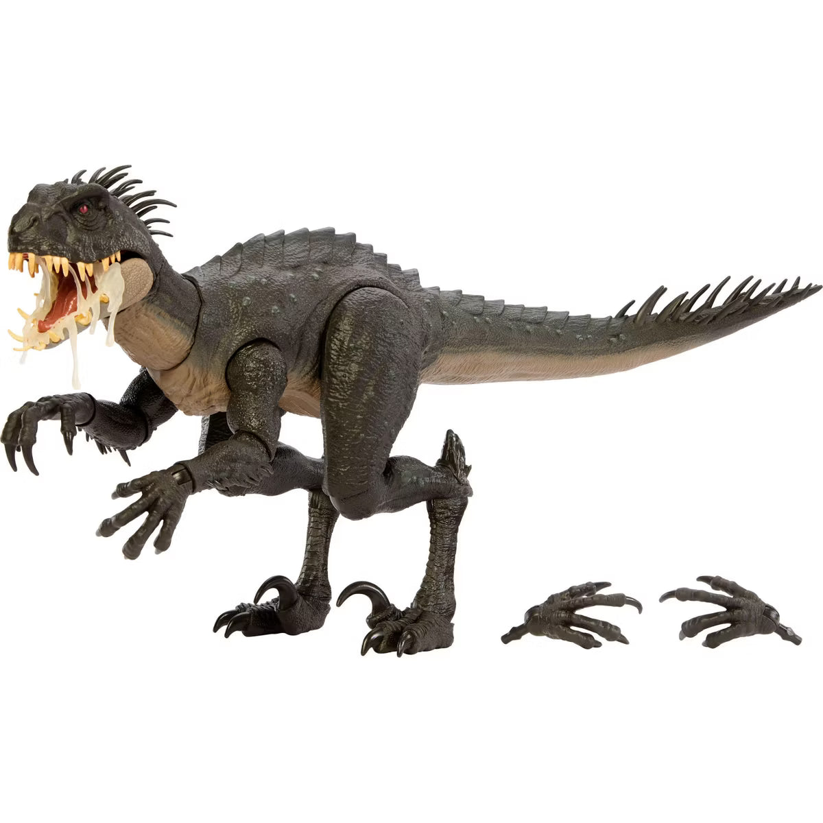 Jurassic World Hammond Collection Scorpios Rex Figure articulated action figure with interchangeable hands.