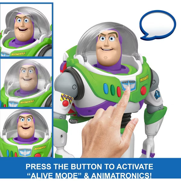 Disney and Pixar Toy Story 5 Ultimate Action Buzz Lightyear Figure with Animated Mode 12"