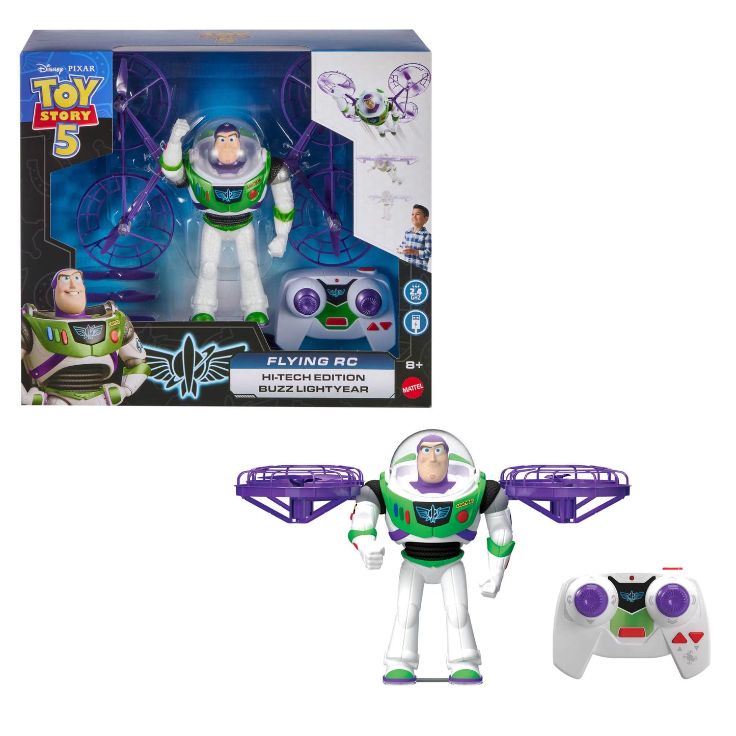 Disney and Pixar Toy Story 5 Flying RC Hi-Tech Edition Buzz Lightyear Action Figure