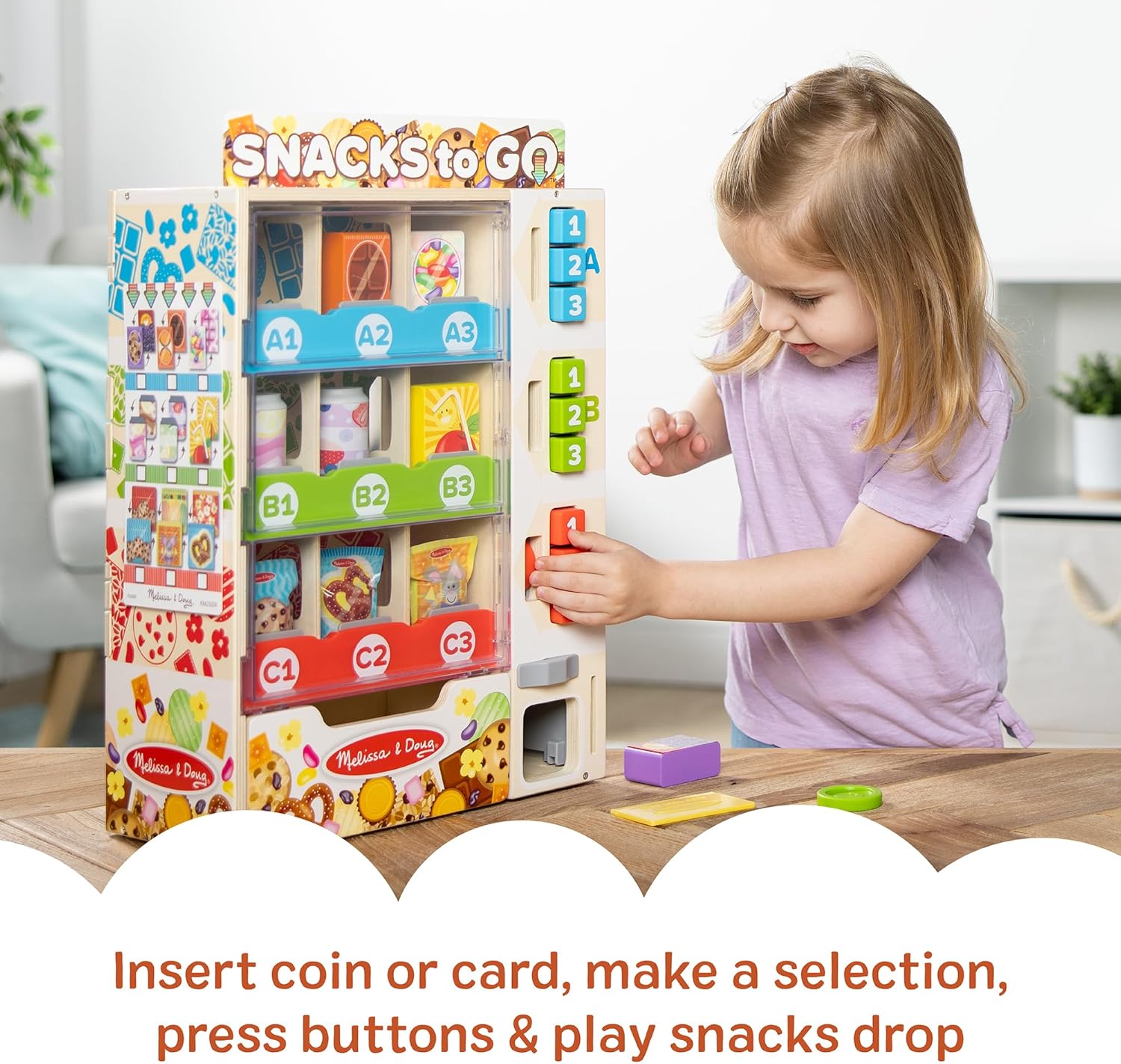 Melissa & Doug Sort Stock Select Wooden Food Vending Machine image 3
