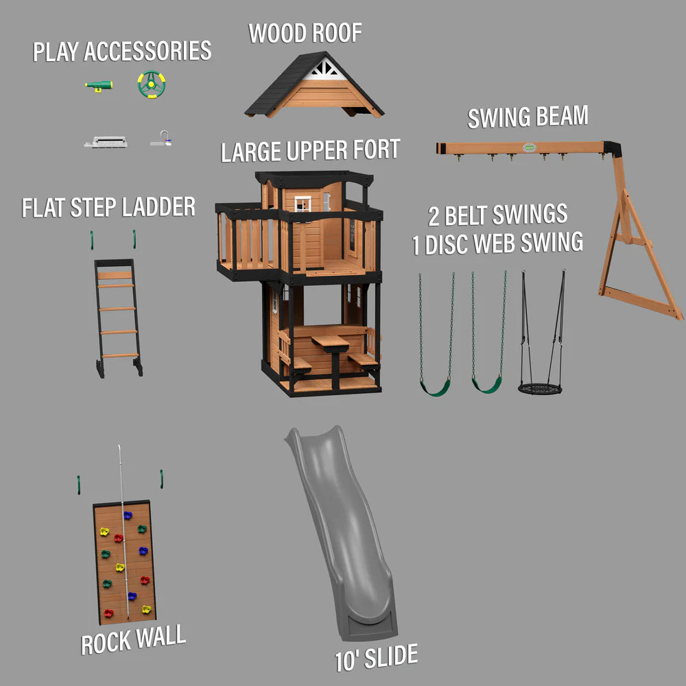 Backyard Discovery Canyon Creek All Cedar Wood Swing Set image 9