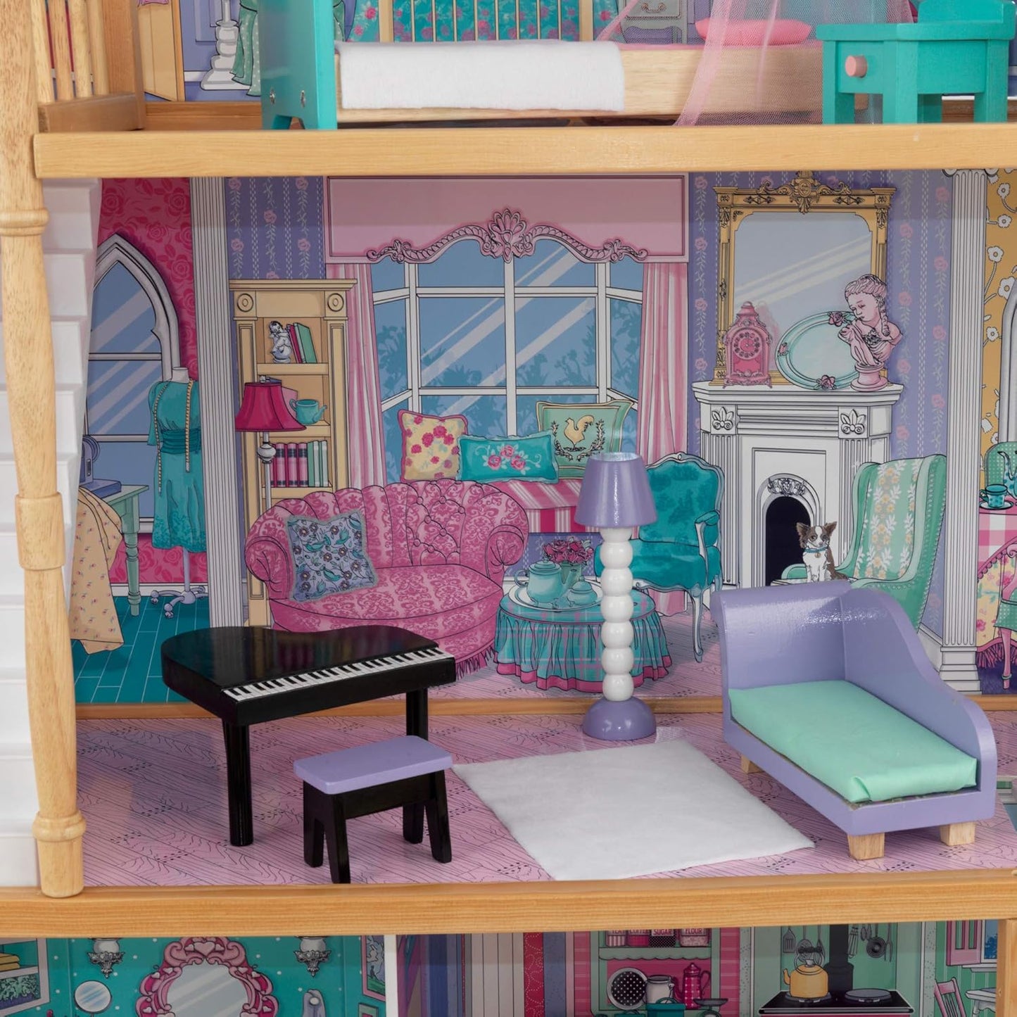 KidKraft Annabelle Wooden Dollhouse with Elevator image 5